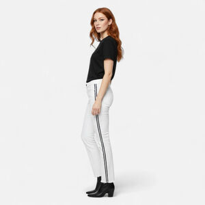 Principle Denim Innovators Optimist Straight Leg White Black Jeans- Size 25